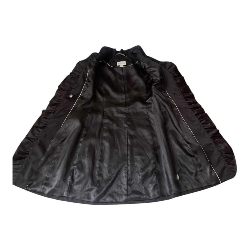 White House Black Market Black Trench Coat Size 00 - Picture 13 of 15